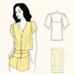 pale yellow low-cut blouse image